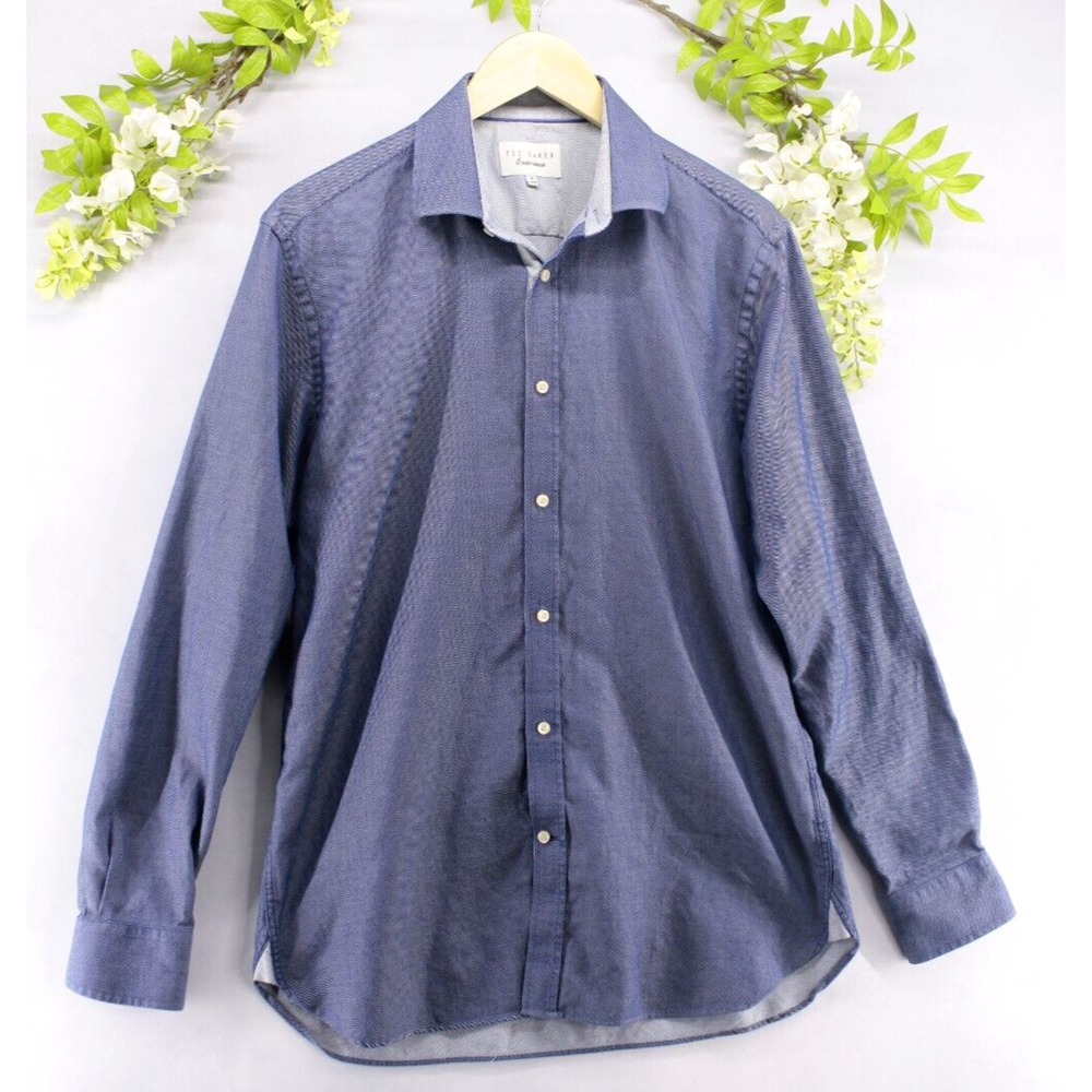 Ted Baker Men's Endurance Button Down Long Sleeve Dress Shirt Sz L 16 34/35